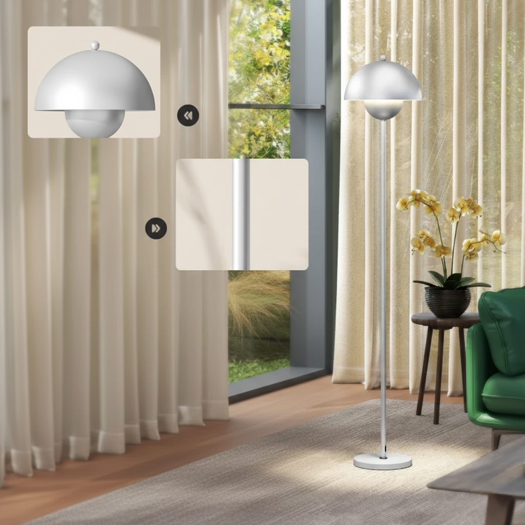 Skalenförmige Stehlampe im Retrodesign – 155 cm