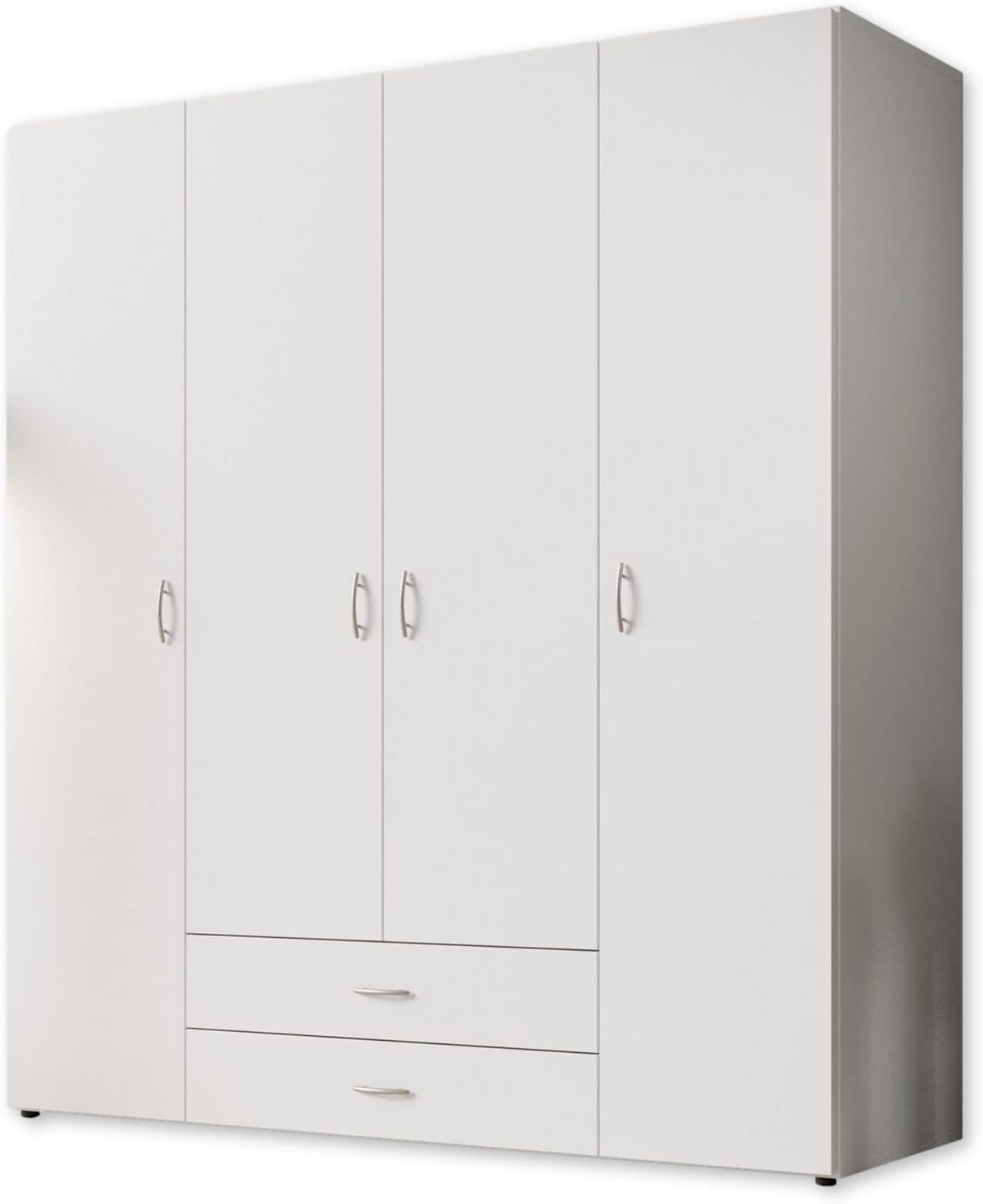 Stella Trading BASE Kleiderschrank Drehtürenschrank Weiß Holz Mehrere Größen