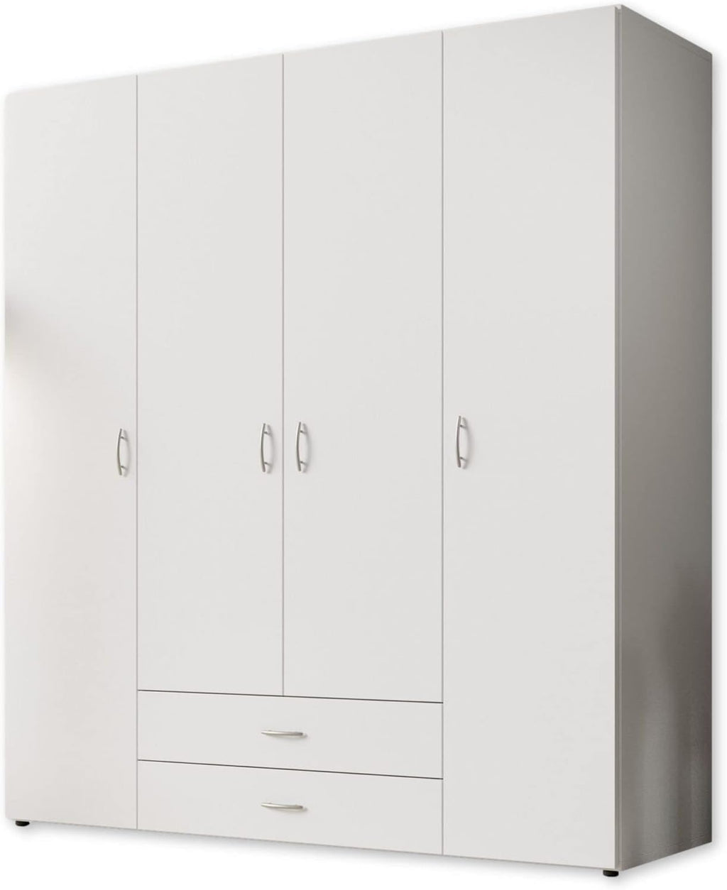 Stella Trading BASE Kleiderschrank Drehtürenschrank Weiß Holz Mehrere Größen