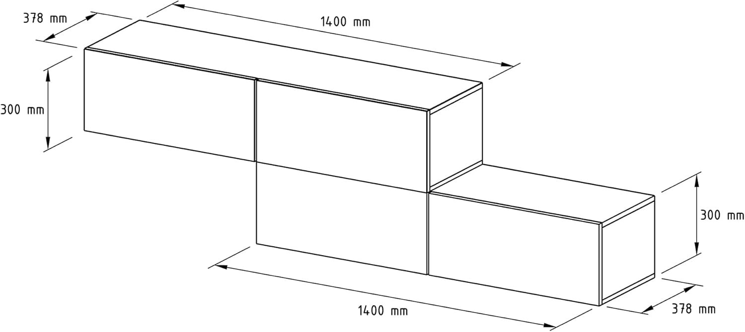 Planetmöbel Flur Garderobe mit Stauraum & Klappe – Hängeschrank Wandgarderobe Holzwerkstoff Gold Eiche Anthrazit