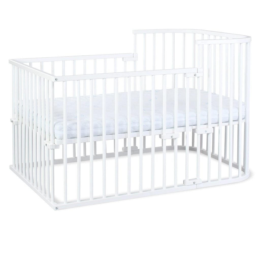 babybay Original Beistellbett aus massivem Buchenholz mit Matratze – Höhenverstellbares mitwachsendes Babybett