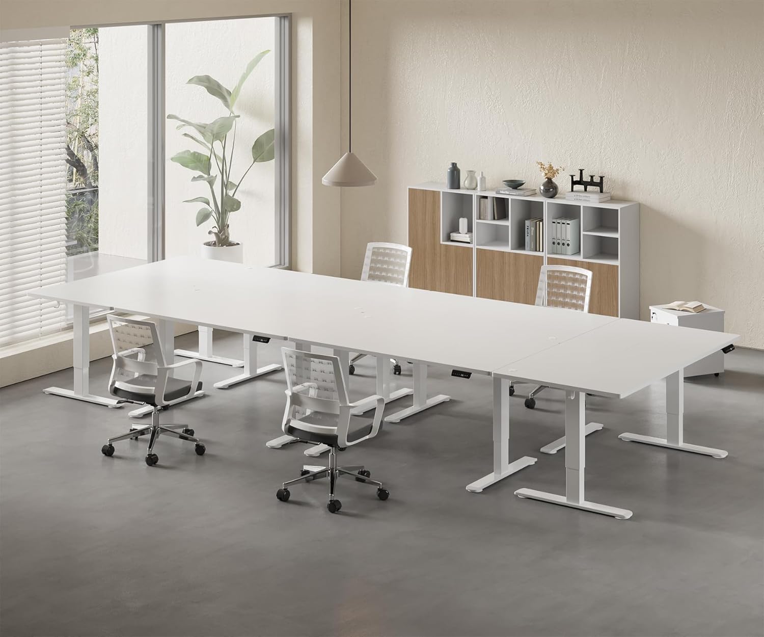 Homall Elektrischer Schreibtisch höhenverstellbar mit USB & Kabelmanagement – Standing Desk mit Memory-Funktion Weiß
