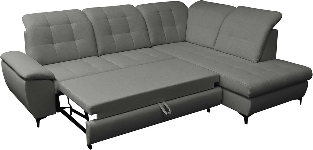 Mirjan24 Ferulk Ecksofa mit Schlaffunktion und Bettkasten – L-Form Schlafsofa 4-Sitzer Wohnzimmer Couch Modern