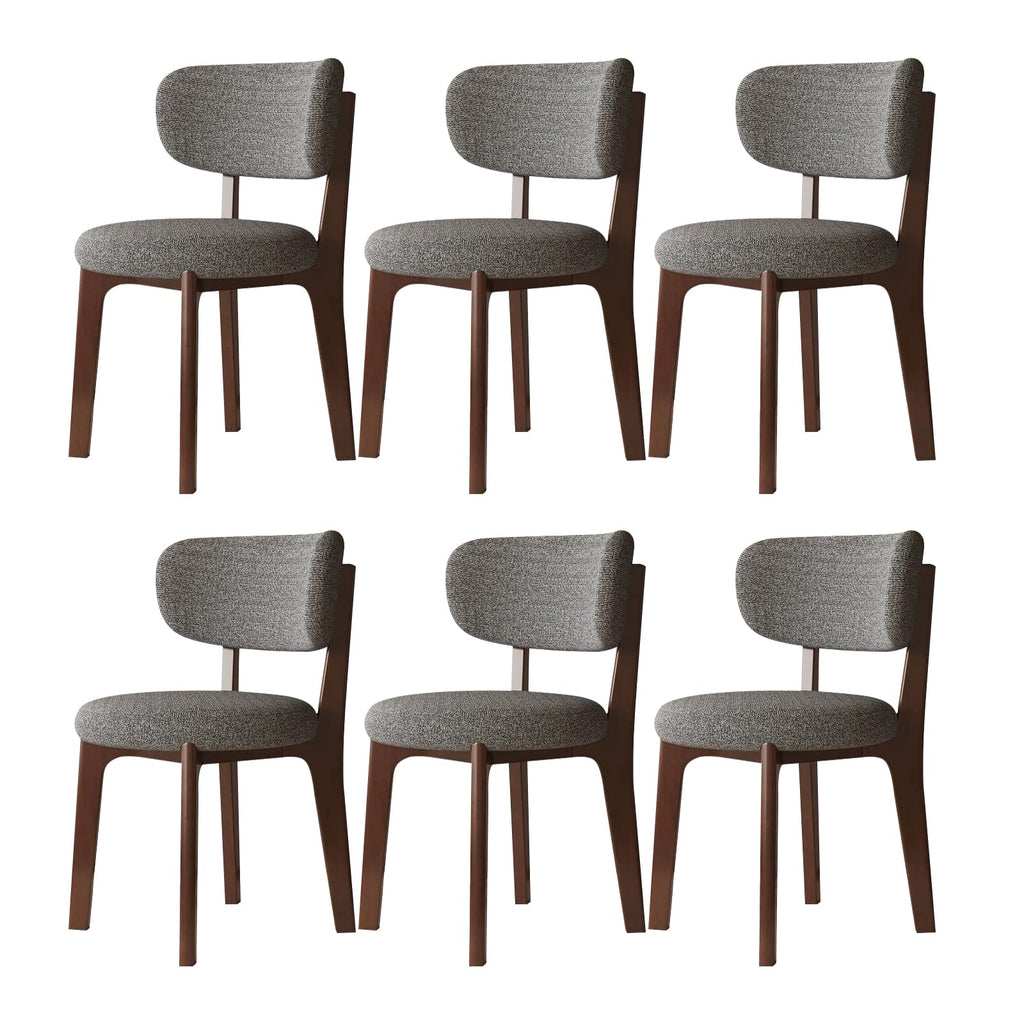 Esszimmerstühle 4er Set aus Holz, Moderne Polsterstuhl Essstühle, Küchenstühle mit Geschwungener Rückenlehne, Esszimmerstühle mit Holzbein für Esszimmer, Küche(Walnussbeine/Khaki)