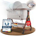 KUNU Babybett Beistellbett 3in1 mit Rollen Beige höhenverstellbar