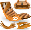 Casaria 2er Sonnenliege Akazienholz Klappbar Wetterfest FSC® Gartenliege Relaxliege bis 160kg Braun 195x60 cm