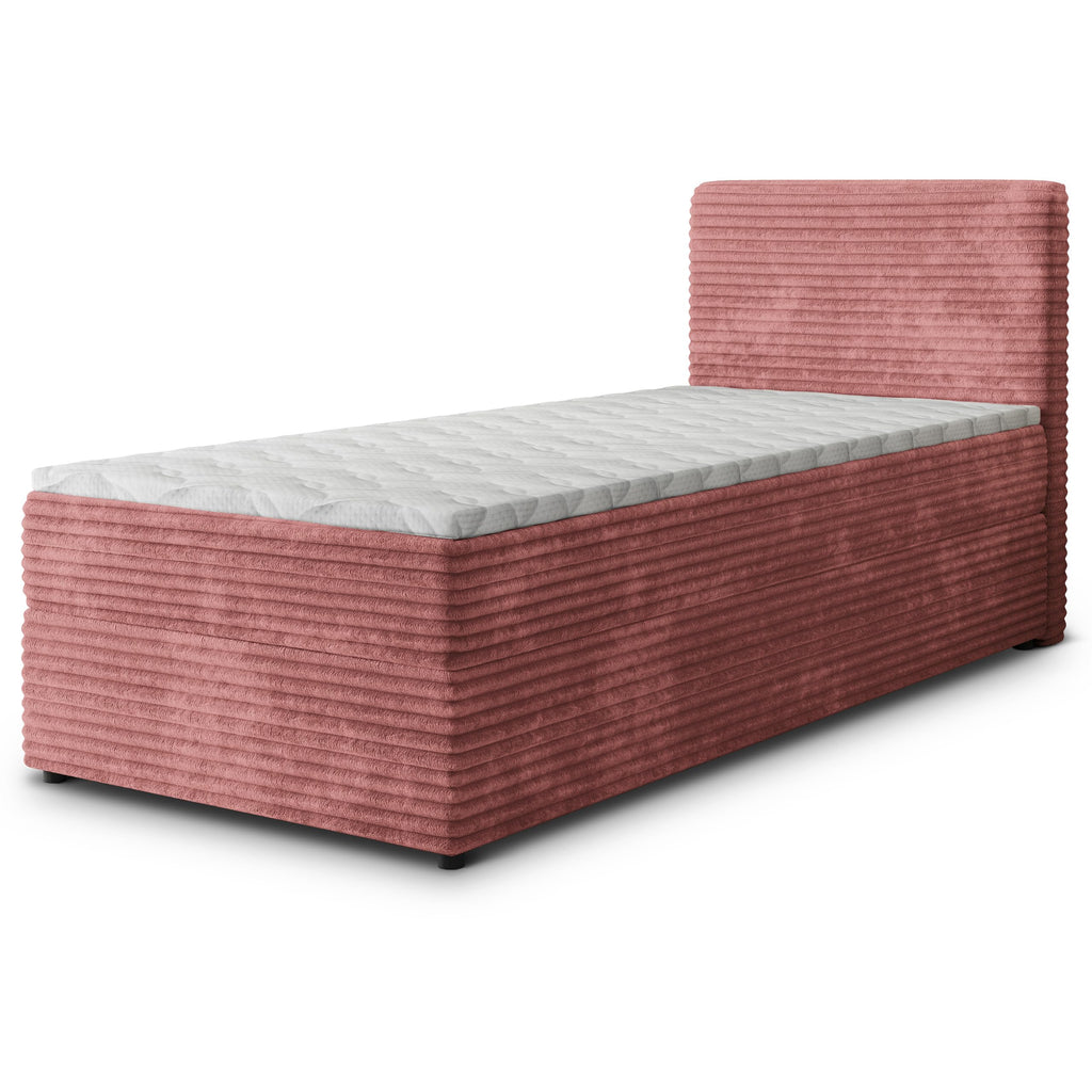 Masseno Boxspringbett PISA Polsterbett Creme mit Matratze & Topper, Bettkasten, gepolstertes Kopfteil TILIA 03