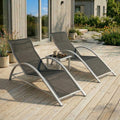 Elegantes 3-teiliges Lounge-Set – 2 ergonomische S-förmige Sonnenliegen mit Beistelltisch