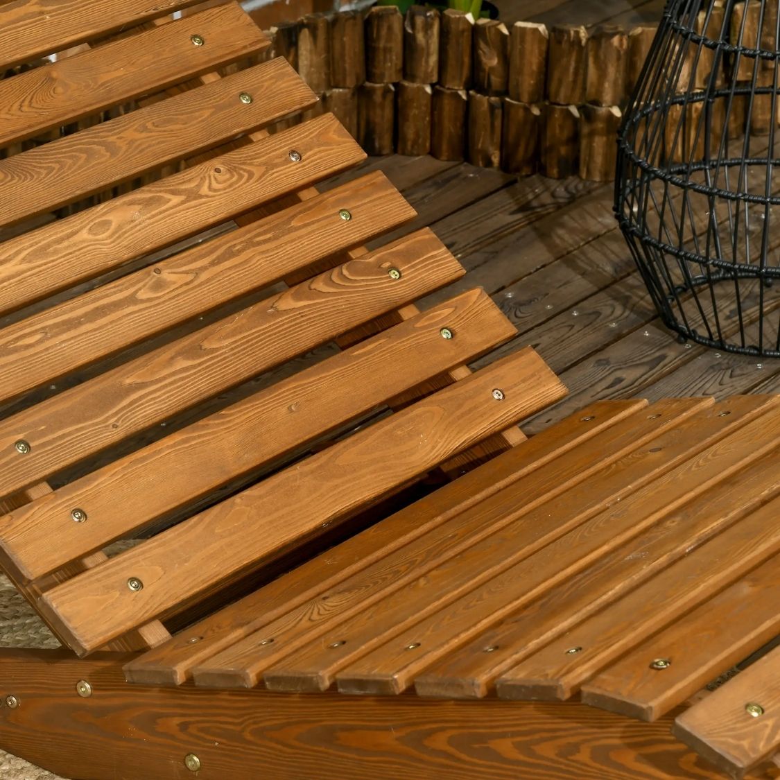 Ergonomischer Liegestuhl aus massivem Lärchenholz – S-förmiges Design für optimalen Komfort