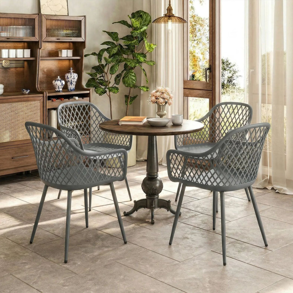 Elegante Gartenstühle im Modernen Design – 4er-Set – Grau