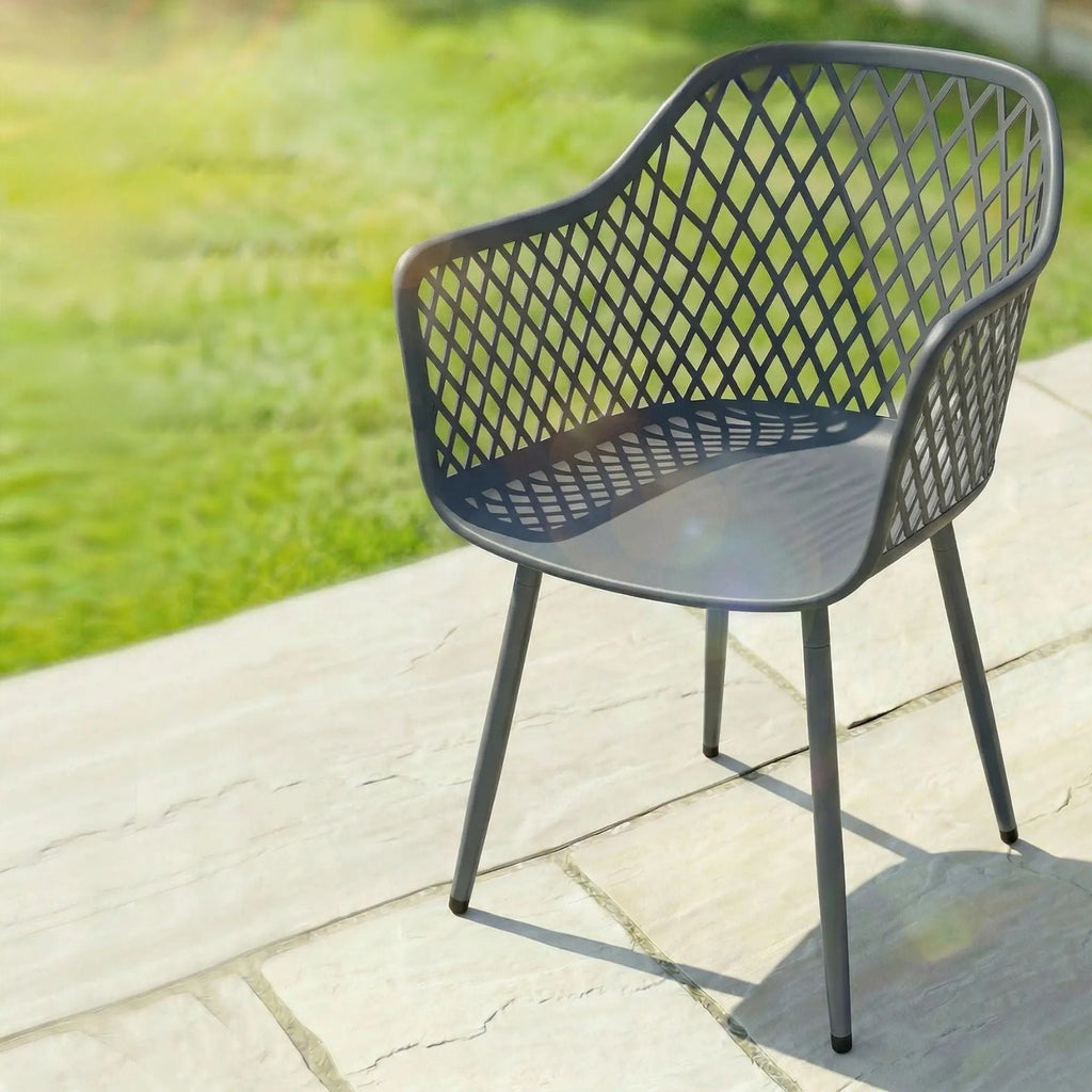Elegante Gartenstühle im Modernen Design – 4er-Set – Grau