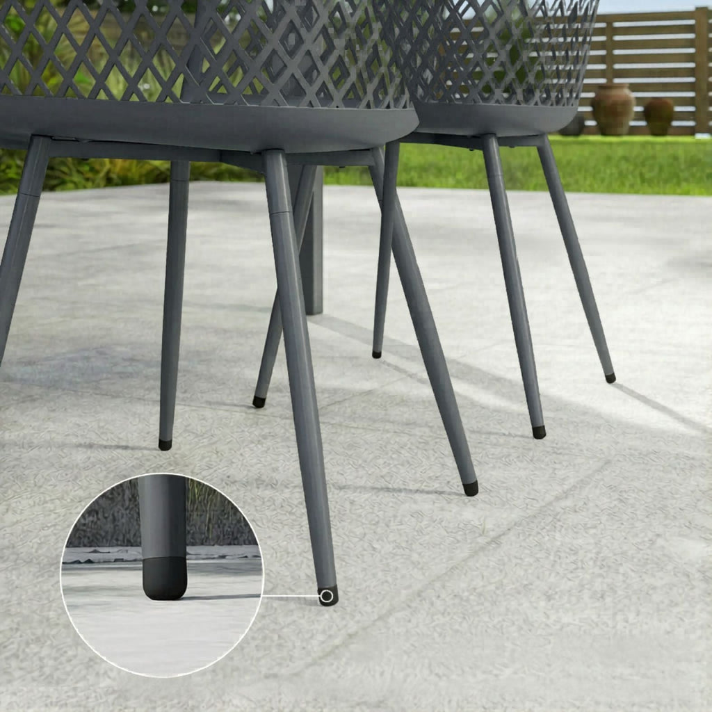 Elegante Gartenstühle im Modernen Design – 4er-Set – Grau