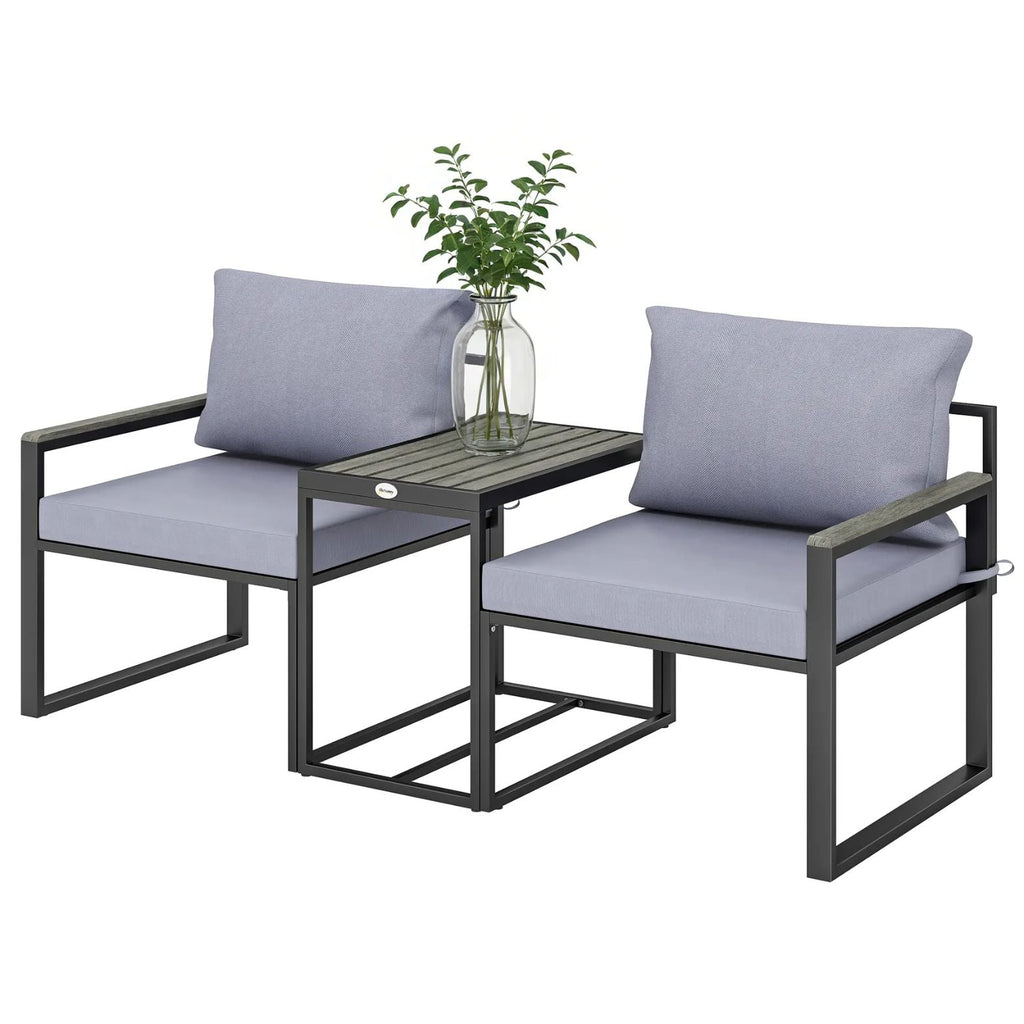 Modulares 3-teiliges Bistro-Set für Balkon und Terrasse – Flexibles Design – 163 cm