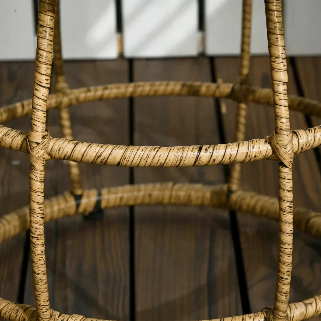 Rattan Sitzgruppe mit Polstern für Balkon und Terrasse – 2 Loungesessel und Tisch
