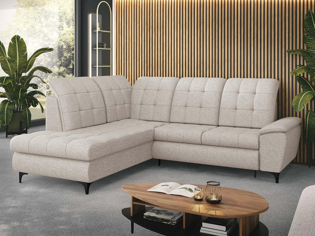 Mirjan24 Ferulk Ecksofa mit Schlaffunktion und Bettkasten – L-Form Schlafsofa 4-Sitzer Wohnzimmer Couch Modern