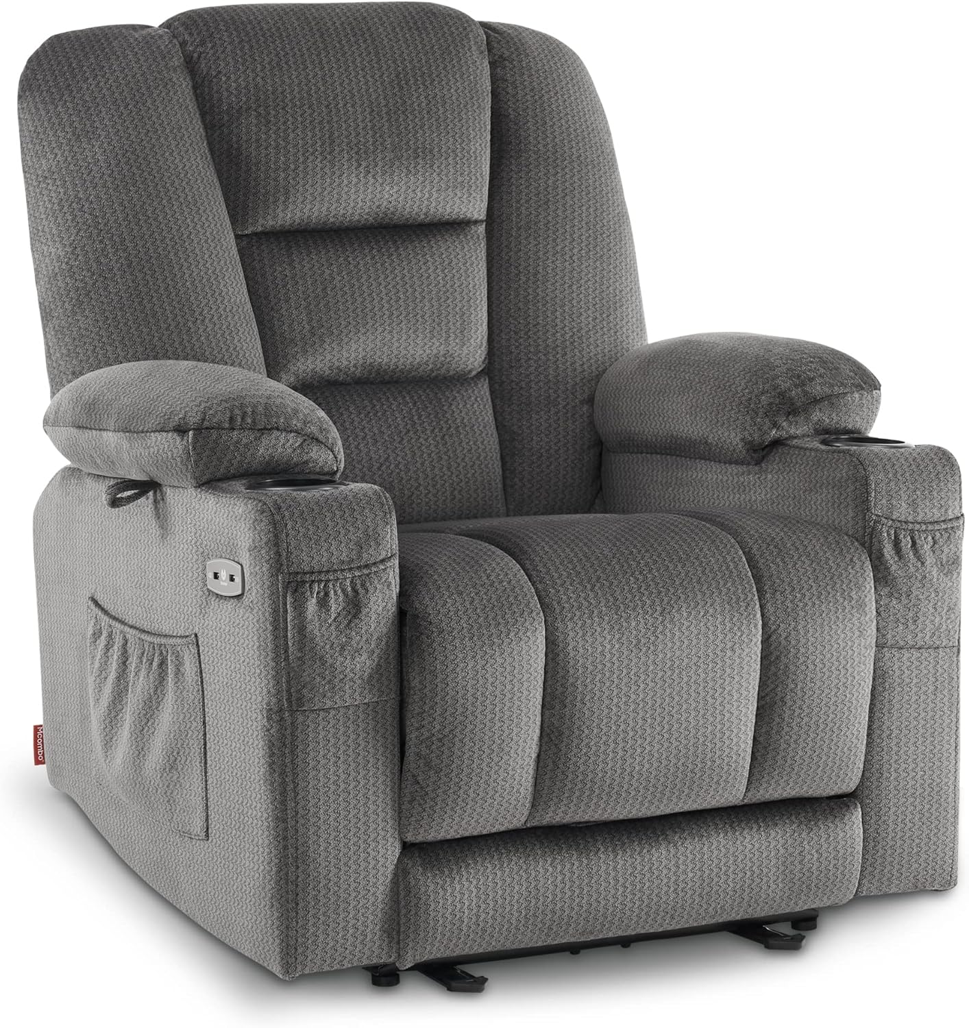 M MCombo Elektrischer Fernsehsessel Relaxsessel mit Liegefunktion, Massage & Wärme, USB-Anschluss, verstellbarer TV Sessel für Wohnzimmer