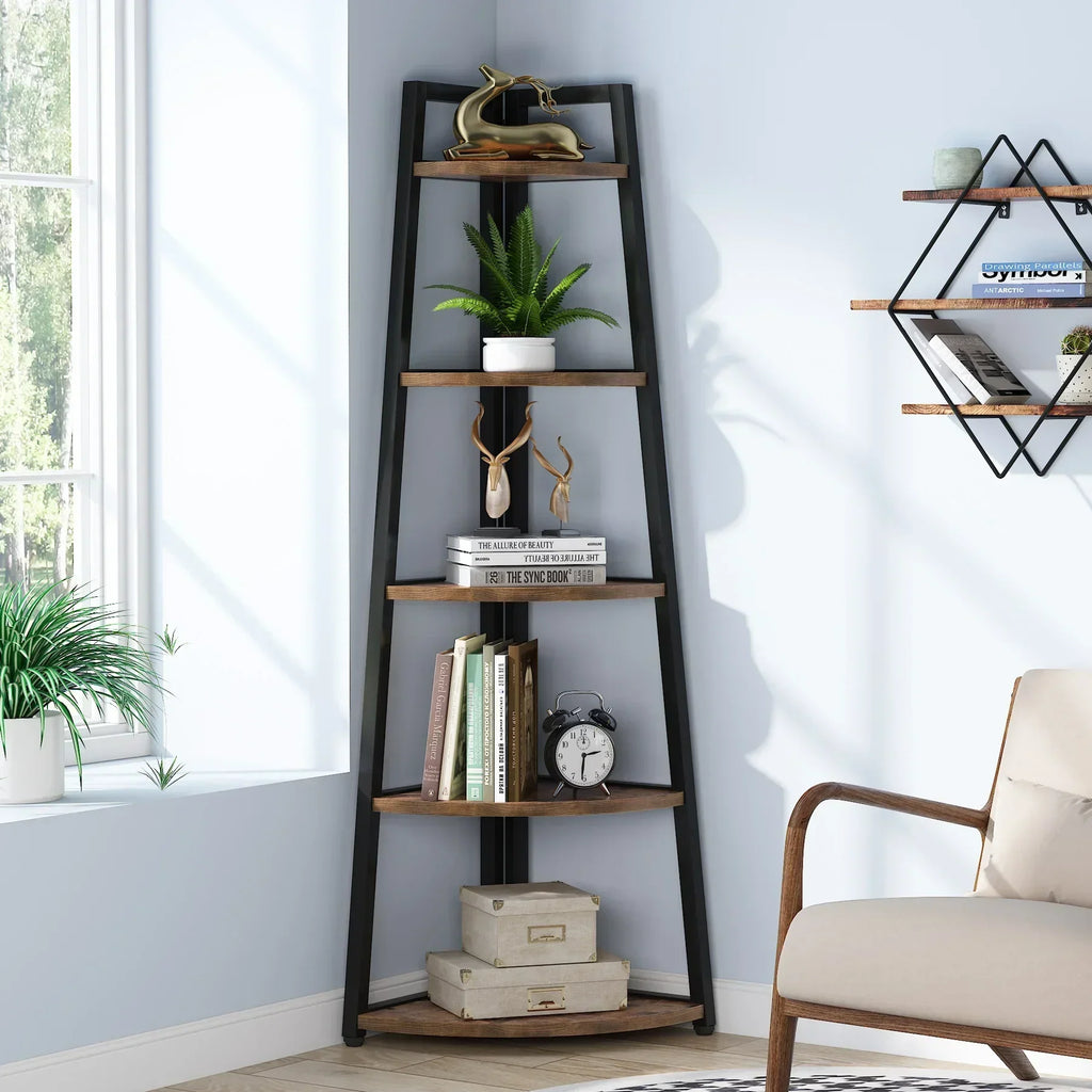 Elegantes Eckregal mit 5 Ablagen – Skandinavisches Design