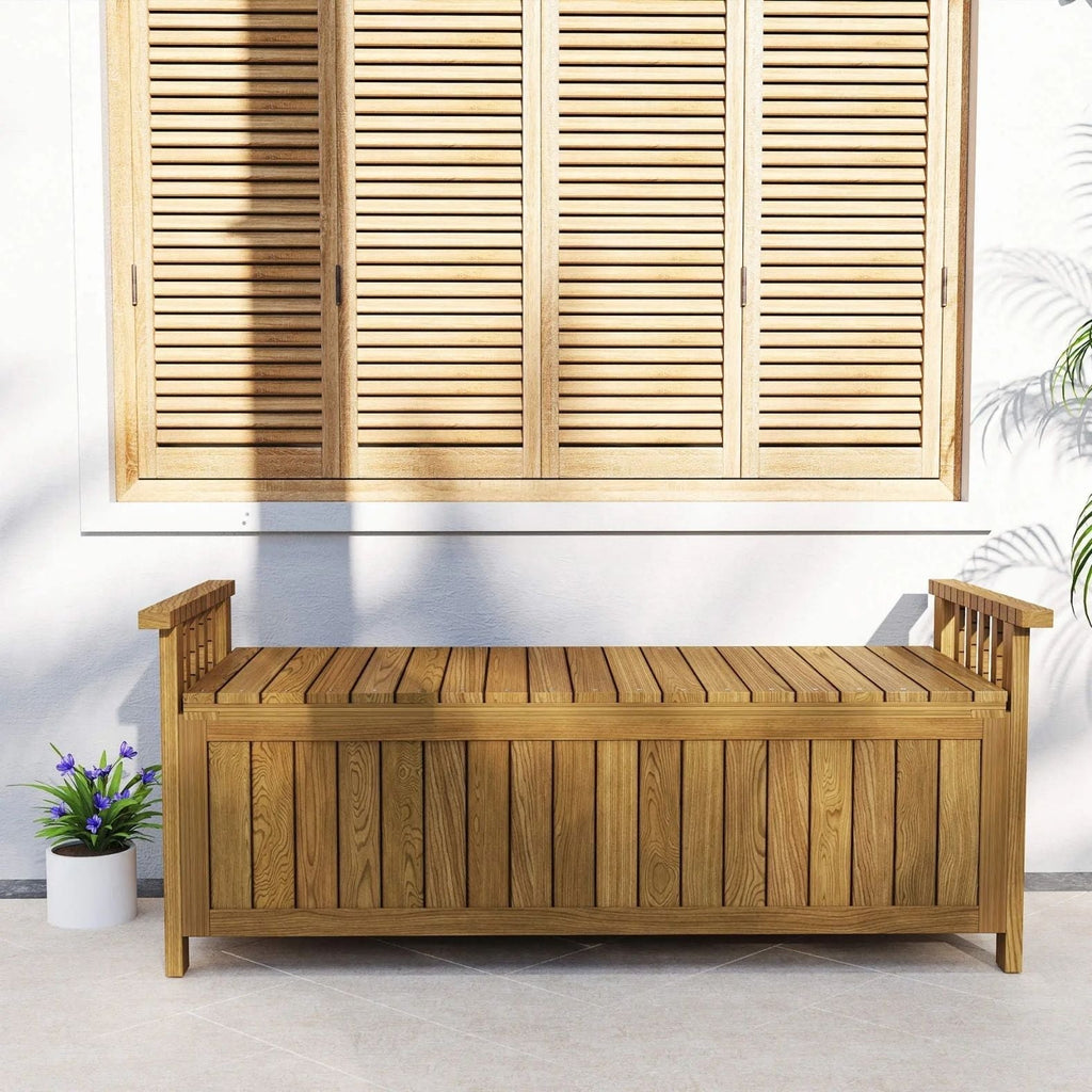Robuste 2-Sitzer Gartenbank aus Massivholz mit Stauraum – 128 cm