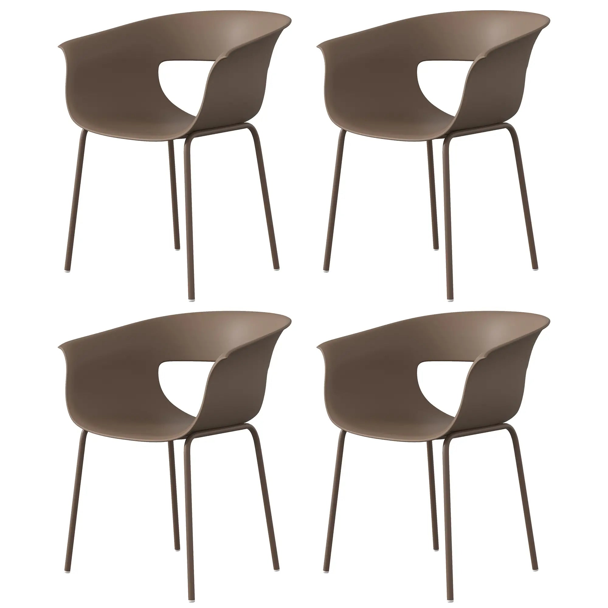 4er-Set Moderne Gartenstühle mit Ergonomischem Design und Armlehnen – Für Balkon und Terrasse