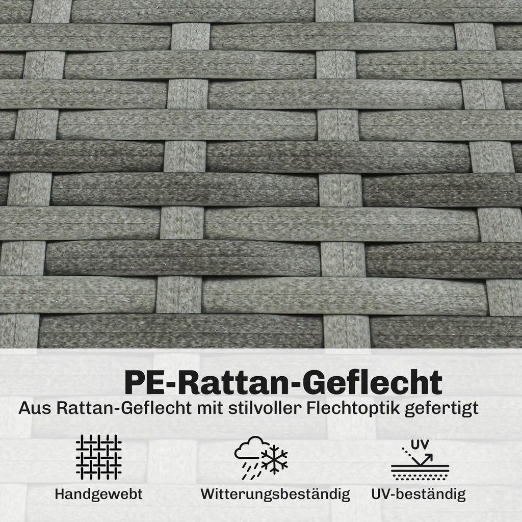 Stilvoller Rattan Gartensessel mit Komfortablem Kissen für den Außenbereich – Grau